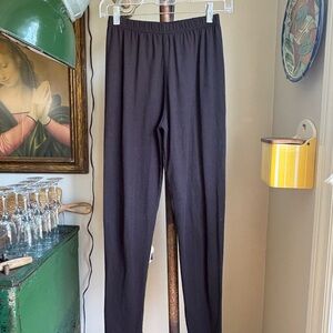 Black Pajama Pants with Elastic Waistband